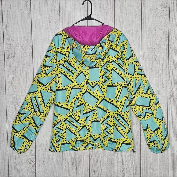 Blackjack 1999 USA Retro 80s 90s Print Windbreaker 1/2 Zip Pullover, size Large - Picture 4 of 5